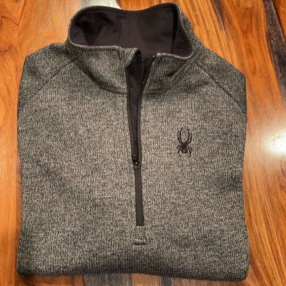 Spyder Sweater Charcoal &Black size L & L/S - Picture 2 of 11